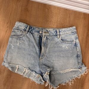 Dynamite Blue Jean Shorts High-Waisted Distressed